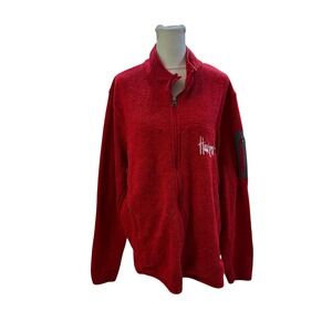 58 Sports Nebraska Huskers Fleece Jacket Red Full Zip Mens‎ Large 58SGL6144